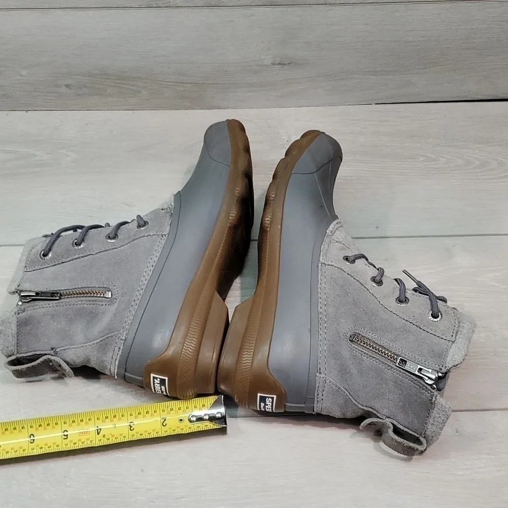 Sperry Womens Top Sider Wool Saltwater Rubber Waterproof Boots shoes sz 6.5M